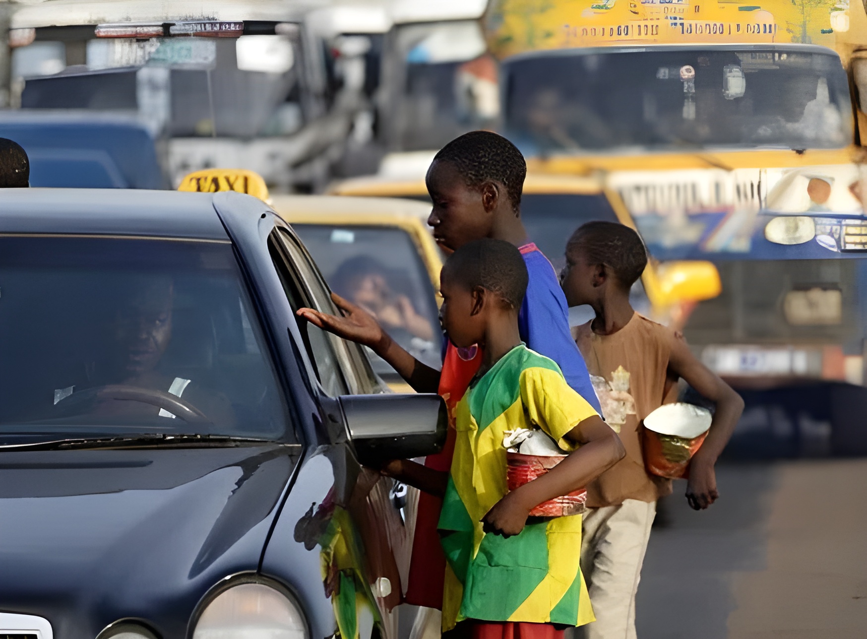 Hungry youth in rags